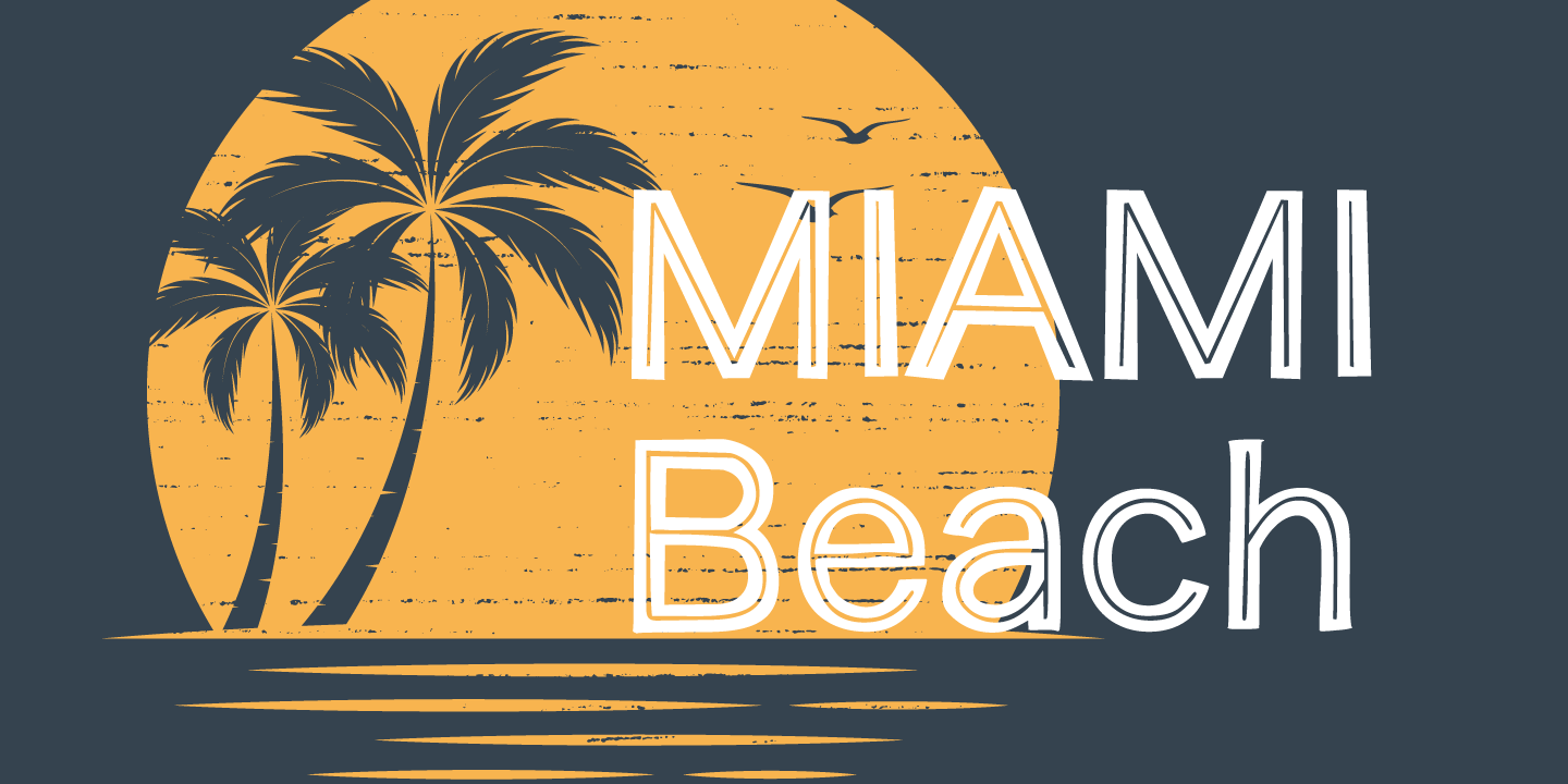 Beispiel einer Beach Party Solid-Schriftart